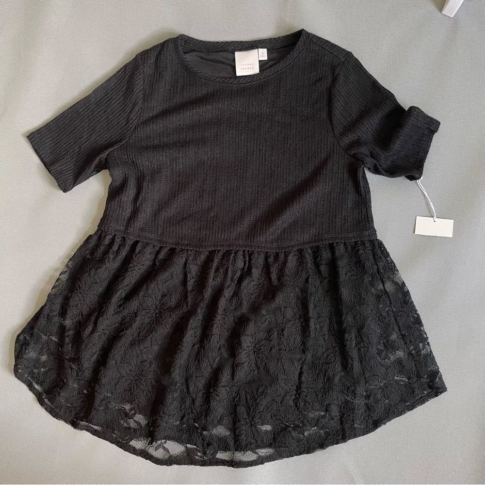 Lauren Conrad Bee Mine Black Lace Baby Doll Top NEW Women’s Size Small - Picture 6 of 10